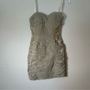 JOVANI Fitted Short Dress Size 4 Embellished Color Top Style #90360A Mini Formal